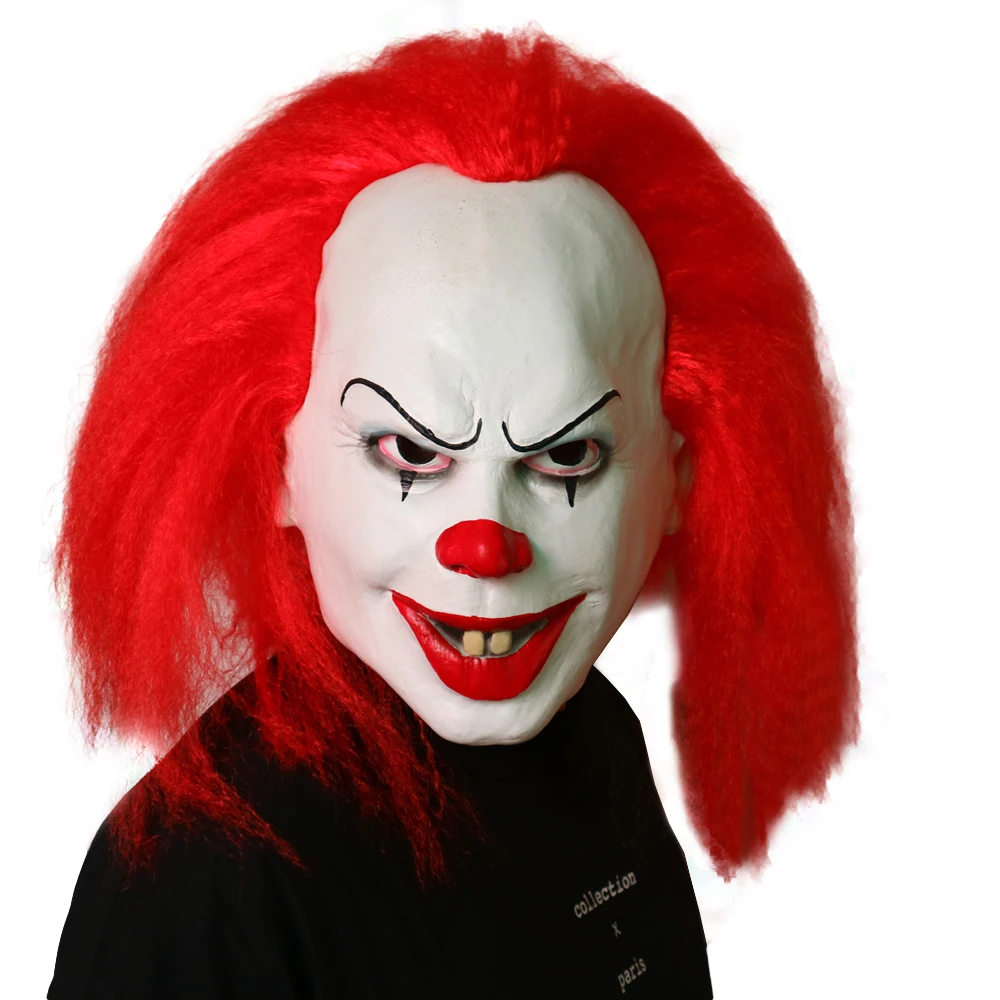 Funny Stephen King's It Clown Pennywise Mask Latex Mask with Hair Cosplay Costume Props Party Halloween Dress Joker Clown Masks
Funny Stephen King's It Clown Pennywise Mask Latex Mask with Hair Cosplay Costume Props Party Halloween Dress Joker Clown Masks