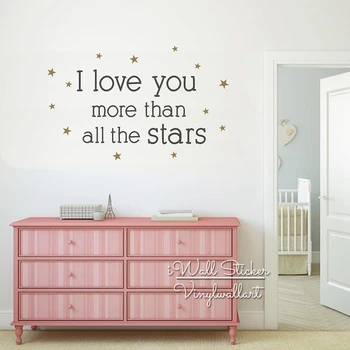 I Love You More Than All The Stars Quote Wall Sticker Baby Nursery Love Quote Wall Decal Children Room Wall Decor Cut Vinyl Q272
I Love You More Than All The Stars Quote Wall Sticker Baby Nursery Love Quote Wall Decal Children Room Wall Decor Cut Vinyl Q272