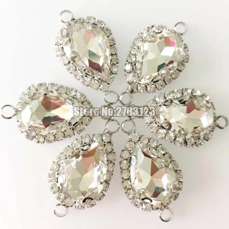 Silver bottom teardrop Double loop Crystal button,white high quality Glass Crystal sew on rhinestones, diy/Clothing accessories
Silver bottom teardrop Double loop Crystal button,white high quality Glass Crystal sew on rhinestones, diy/Clothing accessories