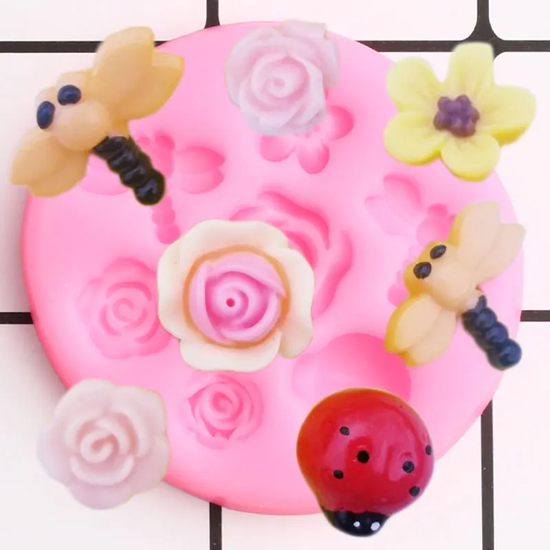 3D Dragonfly Ladybug Silicone Molds Rose Flower Cupcake Topper Fondant Fairy Garden Cake Decorating Resin Candy Chocolate Mould
3D Dragonfly Ladybug Silicone Molds Rose Flower Cupcake Topper Fondant Fairy Garden Cake Decorating Resin Candy Chocolate Mould