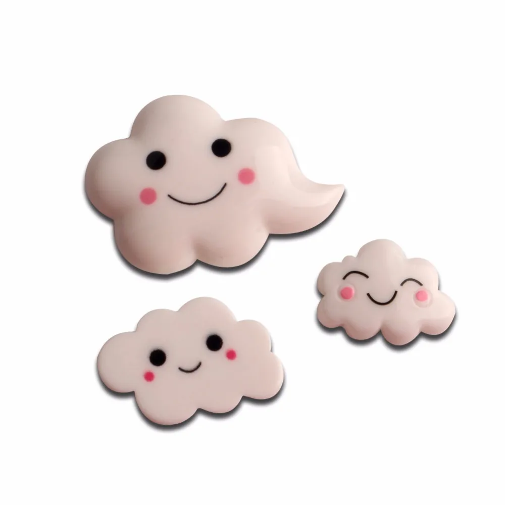 

20/30Pcs Resin Smile Clouds Decoration Crafts Cute Kawaii Flatback Cabochon Embellishments For Scrapbooking DIY Accessories