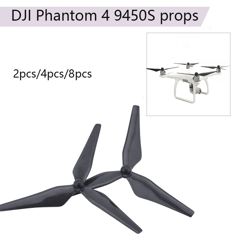 Carbon Fiber Propellers 9450S props 3-Blade paddle Base For DJI Phantom 4 Phantom 4pro Advanced+ Drone Accessories spare parts
Carbon Fiber Propellers 9450S props 3-Blade paddle Base For DJI Phantom 4 Phantom 4pro Advanced+ Drone Accessories spare parts