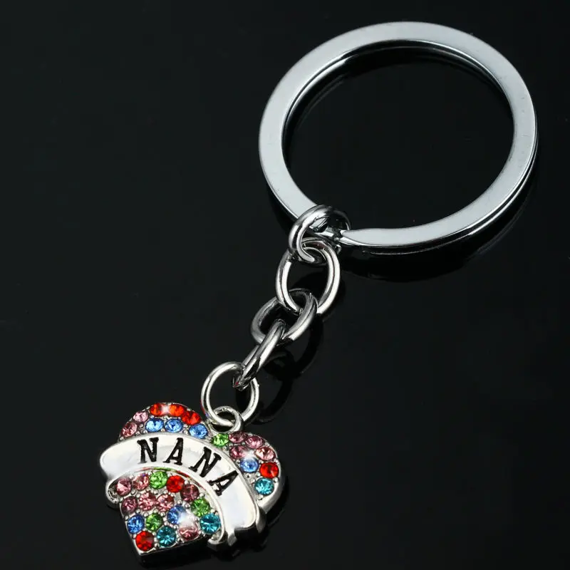 NANA Key Chain Crystal Colorful Heart Key Ring Family Grandma Keychain Gifts Women Jewelry Keyring Charm Grandmother Key Holder
NANA Key Chain Crystal Colorful Heart Key Ring Family Grandma Keychain Gifts Women Jewelry Keyring Charm Grandmother Key Holder