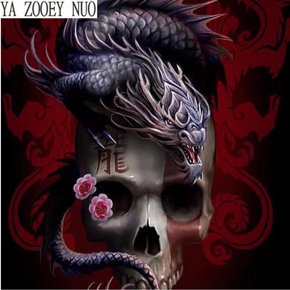 YA ZOOEY NUO DIY 5D Diamond Embroidery Cross Stitch Dragon and skull Round Diamond Mosaic Picture Pasted Needlework Decor KL503
YA ZOOEY NUO DIY 5D Diamond Embroidery Cross Stitch Dragon and skull Round Diamond Mosaic Picture Pasted Needlework Decor KL503