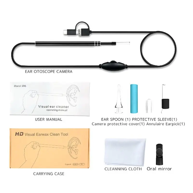 2M Cable 5.5mm Endoscope Camera 0.3MP Earpick 6 LED Light Visual Ear Spoon Earwax Remover Ear Cleaner 3 Type USB For Android PC
2M Cable 5.5mm Endoscope Camera 0.3MP Earpick 6 LED Light Visual Ear Spoon Earwax Remover Ear Cleaner 3 Type USB For Android PC