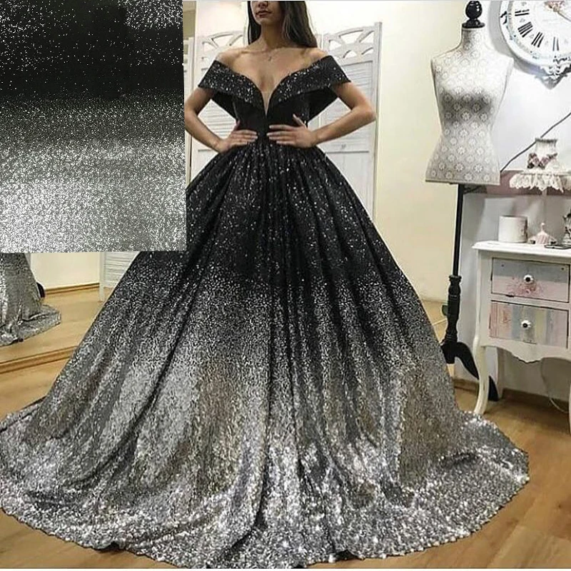2019 Beautiful Ball Gown Black and Silver Evening Dress Shiny Mix Sequined Long Dubai Arab Prom Dresses Robe De Soiree
2019 Beautiful Ball Gown Black and Silver Evening Dress Shiny Mix Sequined Long Dubai Arab Prom Dresses Robe De Soiree