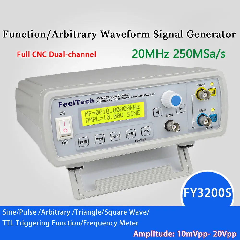mini Digital signal generator DDS Dual-channel Function Generator Sine Wave Arbitrary Waveform Frequency Generator 250MSa/s20MHz
mini Digital signal generator DDS Dual-channel Function Generator Sine Wave Arbitrary Waveform Frequency Generator 250MSa/s20MHz