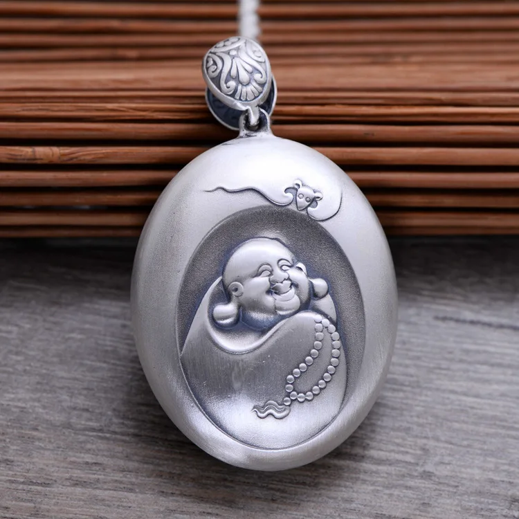 Maitreya Prajna Paramita Heart Sutra 999 Sterling Silver Retro Necklace Pendant Men Thai Silver Fine Jewelry Gift CH057890
Maitreya Prajna Paramita Heart Sutra 999 Sterling Silver Retro Necklace Pendant Men Thai Silver Fine Jewelry Gift CH057890