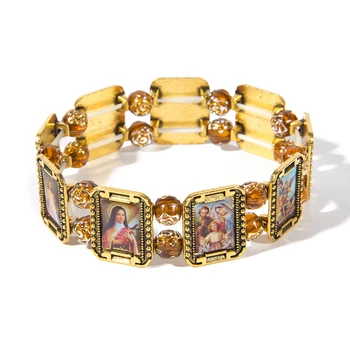 Elasticated Alloy Small Square Catholic Saints Bracelet, Random Catholic Images Religious bracelets
Elasticated Alloy Small Square Catholic Saints Bracelet, Random Catholic Images Religious bracelets