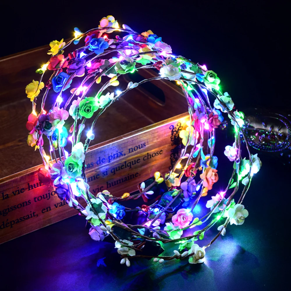 2019 Party Glowing Crown Flower Headband Girls LED Lights Up Wreath Headband New Headpiece Wedding Hair Accessories Gifts
2019 Party Glowing Crown Flower Headband Girls LED Lights Up Wreath Headband New Headpiece Wedding Hair Accessories Gifts