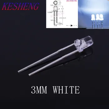 3MM WHITE LED Transparent Water Clear Round led 3mm Cold White 3V Light Emitting Diode Lamp 500PCS
3MM WHITE LED Transparent Water Clear Round led 3mm Cold White 3V Light Emitting Diode Lamp 500PCS