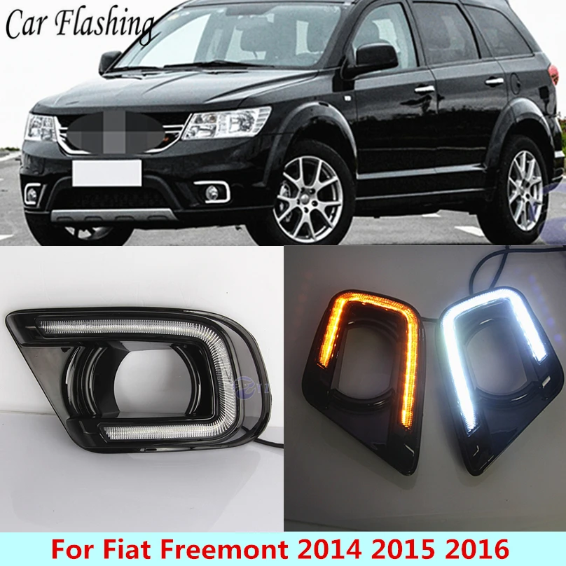 Car Flashing Turn Signal style Relay and 12V LED Car DRL Daytime Running Light with fog Lamp For Fiat Freemont 2014 2015 2016
Car Flashing Turn Signal style Relay and 12V LED Car DRL Daytime Running Light with fog Lamp For Fiat Freemont 2014 2015 2016