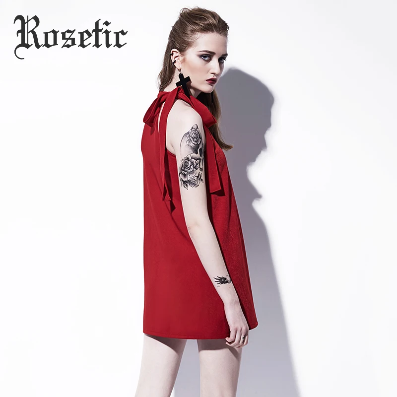 Rosetic Gothic Mini Dress 2017 Summer Red Halter Sleeveless Women Goth Short Dresses Fashion Girl A-Line Sexy Gothic Mini Dress
Rosetic Gothic Mini Dress 2017 Summer Red Halter Sleeveless Women Goth Short Dresses Fashion Girl A-Line Sexy Gothic Mini Dress