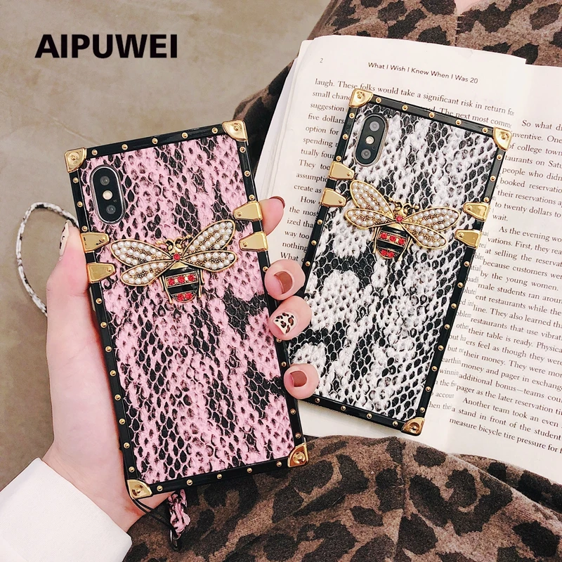 luxury snake's skin bee cases back cover for iPhone 8 plus 6 6s phone cases for iphone x xr xs max case hot shell capa coque
luxury snake's skin bee cases back cover for iPhone 8 plus 6 6s phone cases for iphone x xr xs max case hot shell capa coque