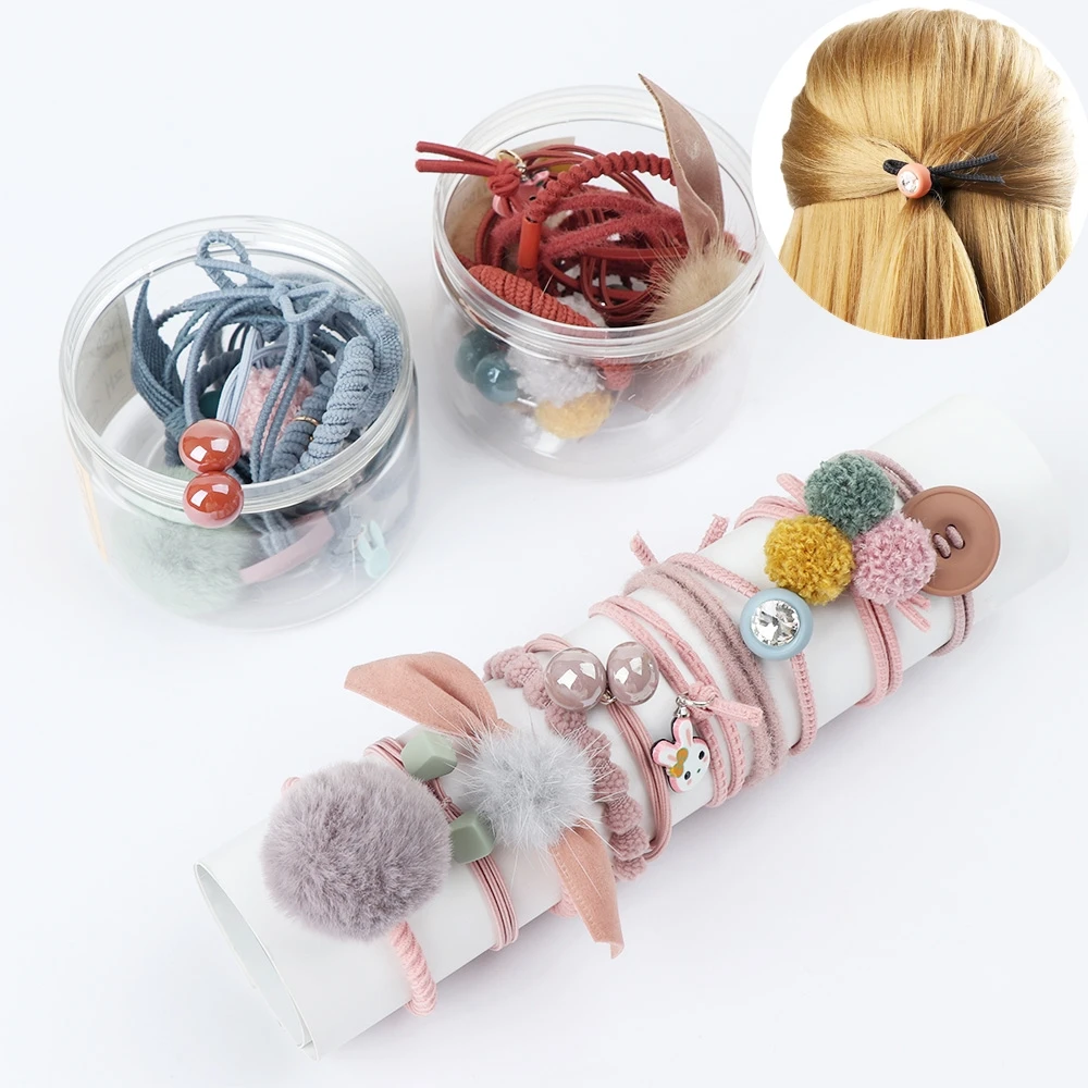 10Pcs/set Cute Elastic Hair Bands Furry Pompom Bow-knot Hair Ropes For Women Girls Ponytail Holder
10Pcs/set Cute Elastic Hair Bands Furry Pompom Bow-knot Hair Ropes For Women Girls Ponytail Holder