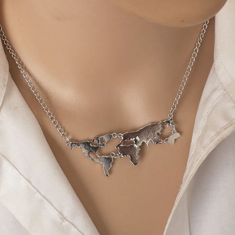 Fashion Jewelry World Map Pendant Necklace Globe Necklace For World Traveler Gift
Fashion Jewelry World Map Pendant Necklace Globe Necklace For World Traveler Gift