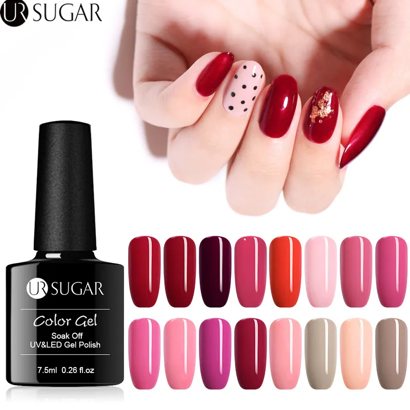 UR SUGAR 7.5ml Pure Nail Color Gel Polish Red Gray Gel Varnish Soak Off UV Gel Lacquer Base Coat No Wipe Top Coat Gel Polish
UR SUGAR 7.5ml Pure Nail Color Gel Polish Red Gray Gel Varnish Soak Off UV Gel Lacquer Base Coat No Wipe Top Coat Gel Polish
