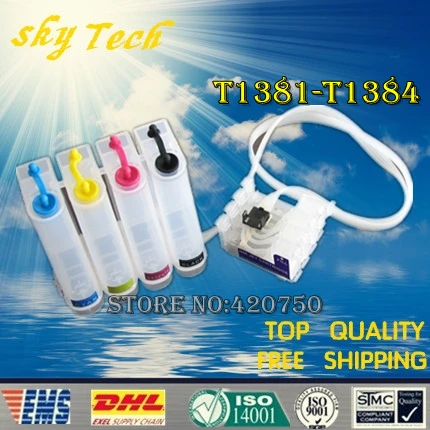 EMPTY CISS suit for T1381 T1382 T1383 T1384 , suit for Epson Workforce 320 630 633 NX400 TX400W TX320F,with combo ARC chip
EMPTY CISS suit for T1381 T1382 T1383 T1384 , suit for Epson Workforce 320 630 633 NX400 TX400W TX320F,with combo ARC chip