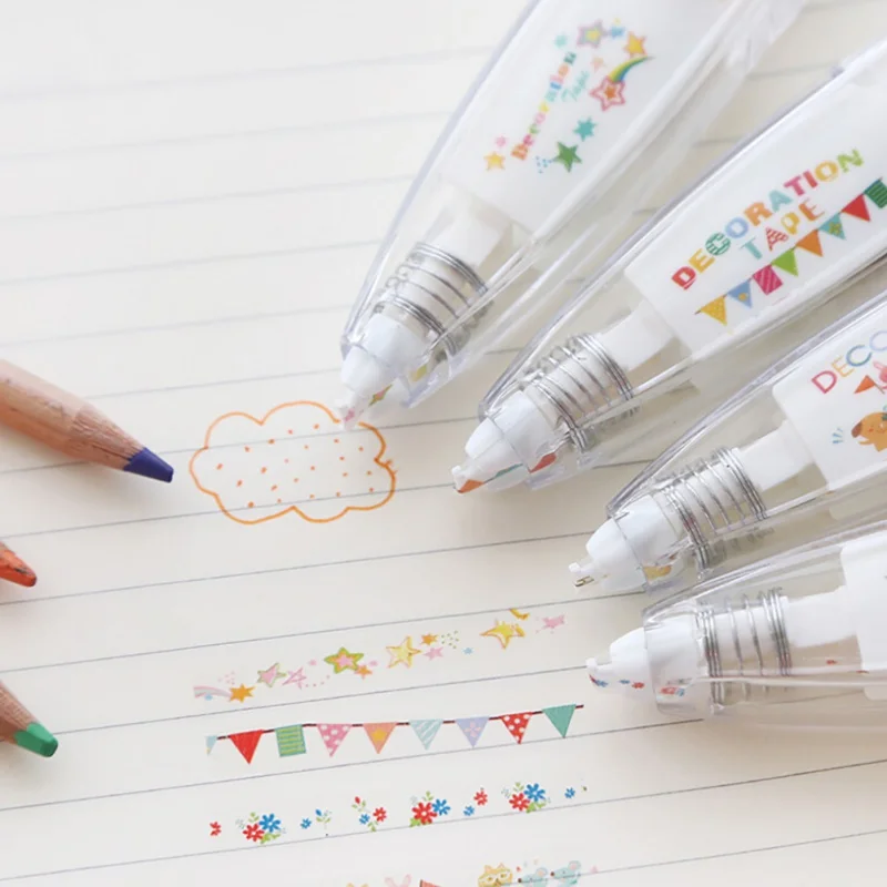 Cute Colorful Sticker Pen Flag Flowers Stars Press Type Decorative Correction Tape Corrector For School Stationery School Supply
Cute Colorful Sticker Pen Flag Flowers Stars Press Type Decorative Correction Tape Corrector For School Stationery School Supply