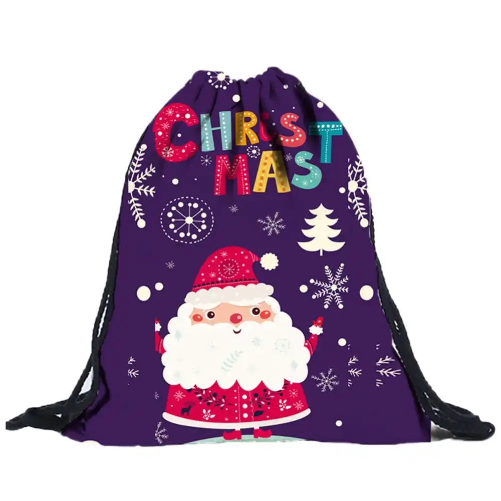 unisex 3d digital printing draw pocket backpack drawstring bag