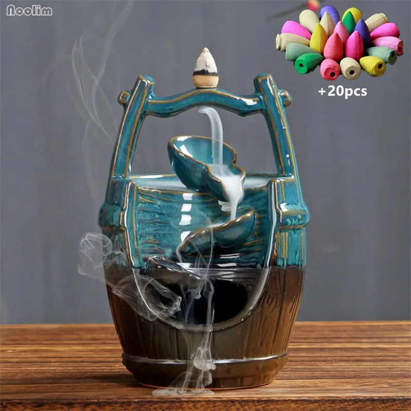 Ceramic Handicraft Ornaments Waterfall Backflow Incense Burner Home Office Decor Incense Censer Holder +20pcs Incense Cones
Ceramic Handicraft Ornaments Waterfall Backflow Incense Burner Home Office Decor Incense Censer Holder +20pcs Incense Cones