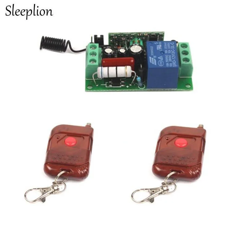 

Sleeplion AC 220V 10A Relay 1CH RF wireless Remote Control Switch 2 Transmitter+ Receiver Lamp Light Accessories 315MHz 433MHz