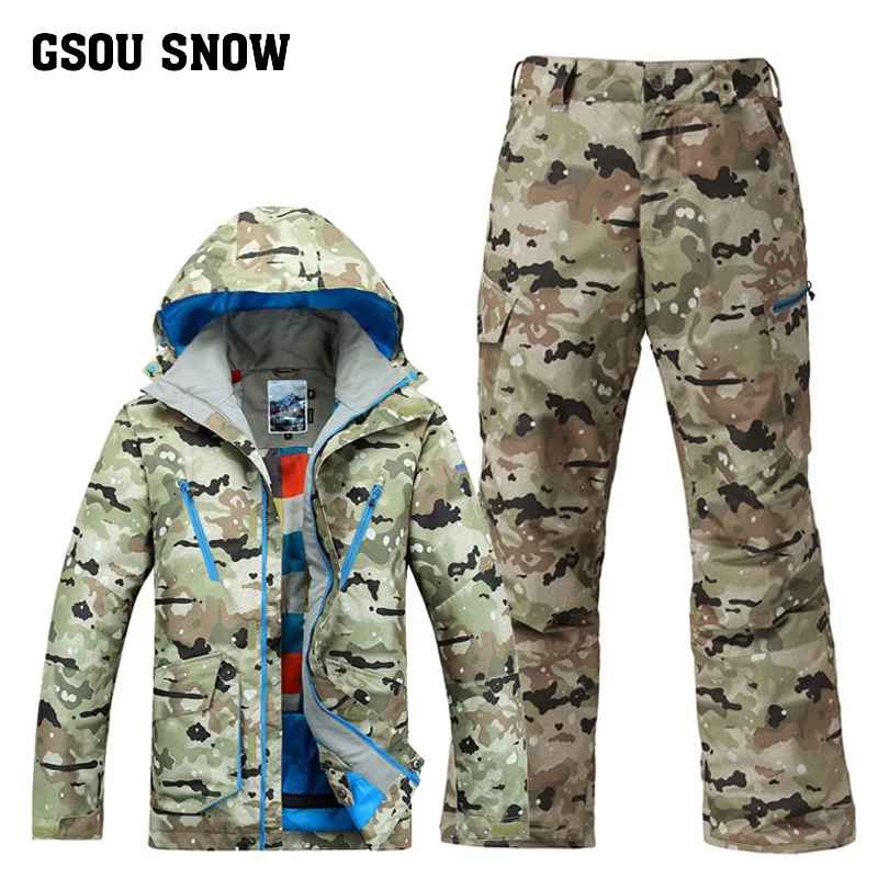 GSOU SNOW Camouflage Skiing Suit Men's Outdoors Windproof Waterproof Ski Jacket Ski Pants Winter Warm Skiing Slothes For Men
GSOU SNOW Camouflage Skiing Suit Men's Outdoors Windproof Waterproof Ski Jacket Ski Pants Winter Warm Skiing Slothes For Men