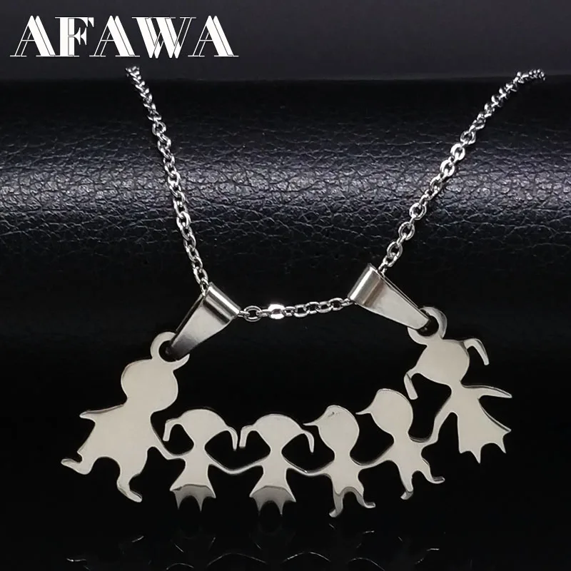 Mama Family Silver Color Stainless Steel Necklaces for Women Mum Jewelry Boy and Girl Statement Necklace Jewelery colar N2306
Mama Family Silver Color Stainless Steel Necklaces for Women Mum Jewelry Boy and Girl Statement Necklace Jewelery colar N2306