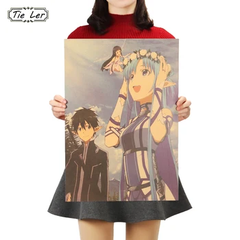 TIE LER Sword Art Online A Style Japanese Cartoon Comic Kraft Paper Bars Cafe Poster Retro Decor Painting Wall Sticker 51x36cm 
TIE LER Sword Art Online A Style Japanese Cartoon Comic Kraft Paper Bars Cafe Poster Retro Decor Painting Wall Sticker 51x36cm