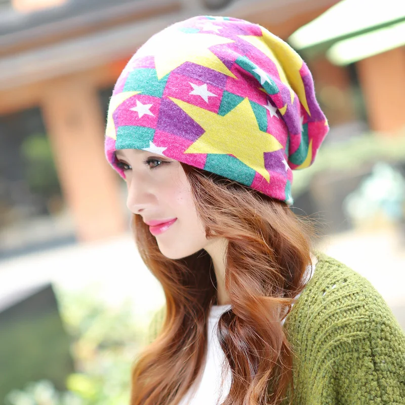 Stars Print Caps For Women Autumn Hat Striped Women Beanies Jacquard Rabbit Fur 
Stars Print Caps For Women Autumn Hat Striped Women Beanies Jacquard Rabbit Fur