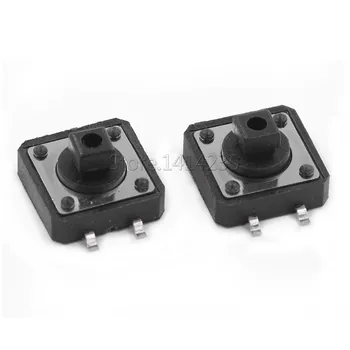 100PCS 12x12x7.3mm Tactile Push Button Switch Momentary 12*12*7.3MM Micro switch button SMT Black Square head
100PCS 12x12x7.3mm Tactile Push Button Switch Momentary 12*12*7.3MM Micro switch button SMT Black Square head