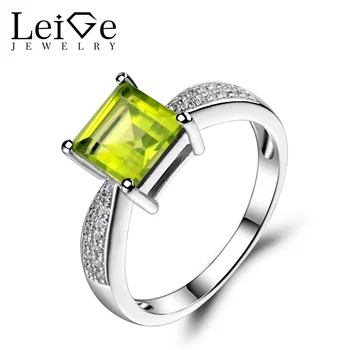 Leige Jewelry Natural Green Peridot Ring for Women 925 Sterling Silver Jewelry Square Cut Gemstone Engagement Promise Rings
Leige Jewelry Natural Green Peridot Ring for Women 925 Sterling Silver Jewelry Square Cut Gemstone Engagement Promise Rings