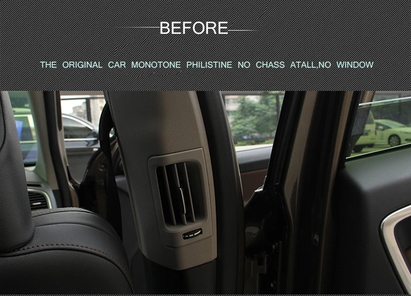 For volvo xc60 s60 Accessories Stainless Steel Air Conditioning Vent Cover Interior Bashboard Outlet Frame Decoration 3D Sticker (15)