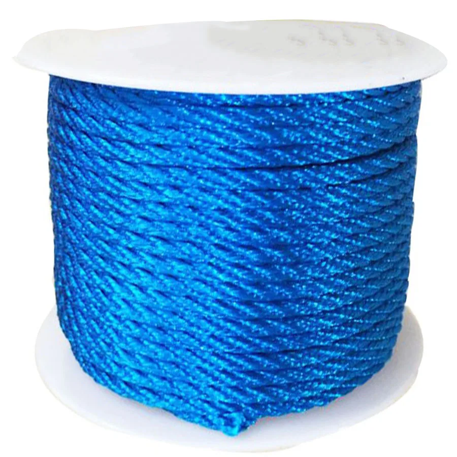 

3mm Peacock Blue Twist Twine Thread Nylon Cord-30m/Roll DIY Jewelry Accessories Macrame Rope Bracelet Necklace String
