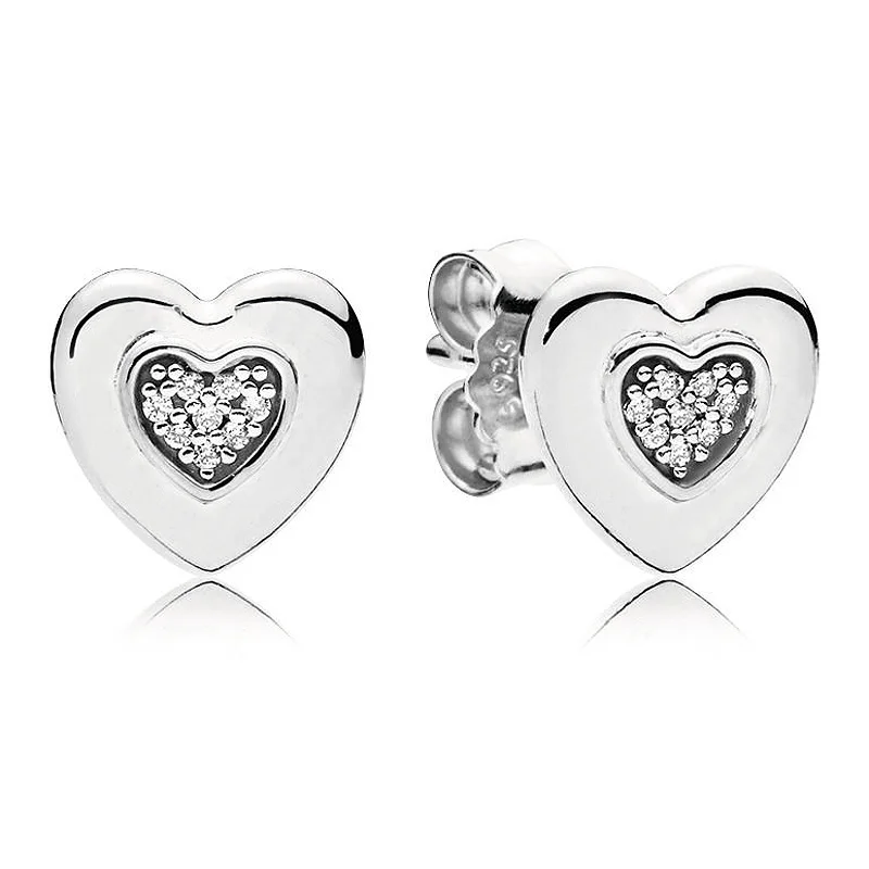 Authentic 925 Sterling Silver Silver Logo Heart Pandora Earring With Crystal Stud Earring For Women Wedding Gift Fine Jewelry
Authentic 925 Sterling Silver Silver Logo Heart Pandora Earring With Crystal Stud Earring For Women Wedding Gift Fine Jewelry