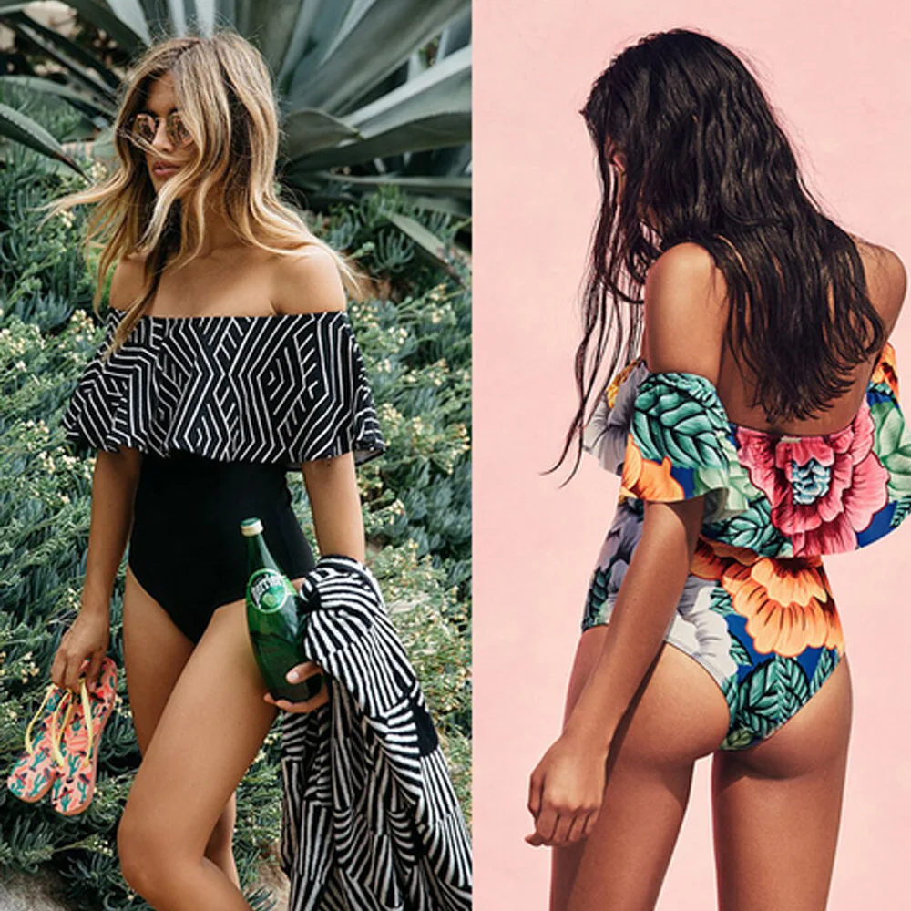 Off Shoulder One Piece Swimsuit Solid Swimwear Women Ruffle Swim Suit Bandage Monokini Backless Trikini XL Bathing Suit Beach
Off Shoulder One Piece Swimsuit Solid Swimwear Women Ruffle Swim Suit Bandage Monokini Backless Trikini XL Bathing Suit Beach