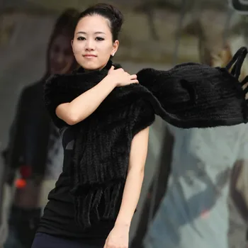 Luxury Women's Genuine Real Knitted Mink Fur Scarves with Tassels Lady Pashmina Wraps Autumn Winter Women Fur Shawls VK0546
Luxury Women's Genuine Real Knitted Mink Fur Scarves with Tassels Lady Pashmina Wraps Autumn Winter Women Fur Shawls VK0546