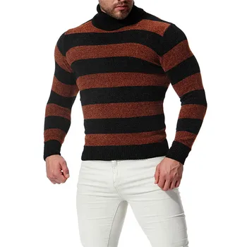 2018 Autumn new Men's High collar Pullover Slim Sweater Men's Color Matching Striped knit Bottoming Shirt Size S M L XL XXL
2018 Autumn new Men's High collar Pullover Slim Sweater Men's Color Matching Striped knit Bottoming Shirt Size S M L XL XXL
