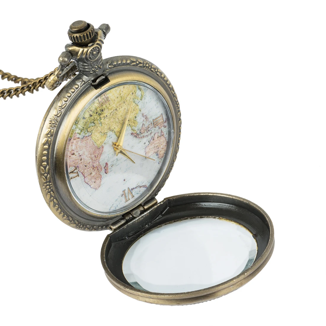 Antique Vintage Map Hollow Quartz Pocket Watch Mans Womens Necklace Chain Souvenir Gifts
Antique Vintage Map Hollow Quartz Pocket Watch Mans Womens Necklace Chain Souvenir Gifts