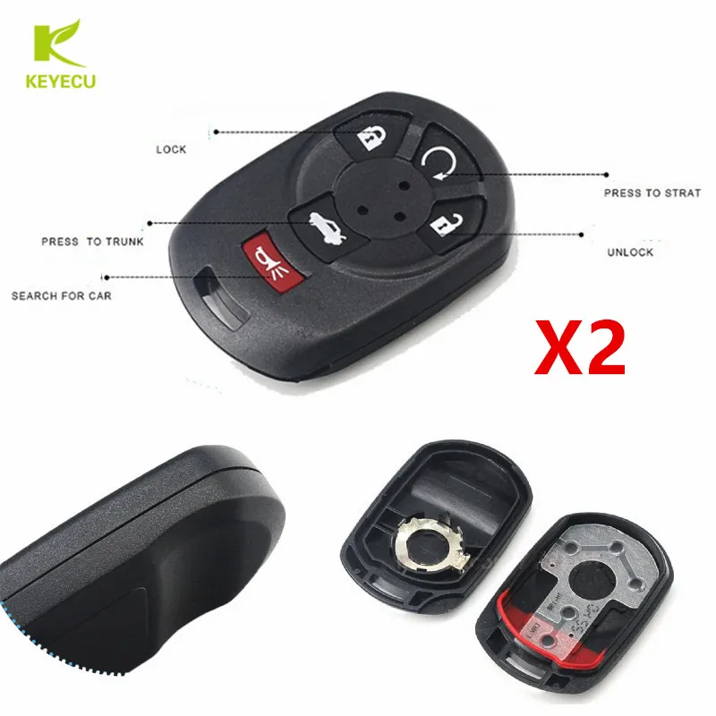 Запасной дистанционный пусковой ключ KEYECU 2 шт. X бесключевой доступ корпус Fob