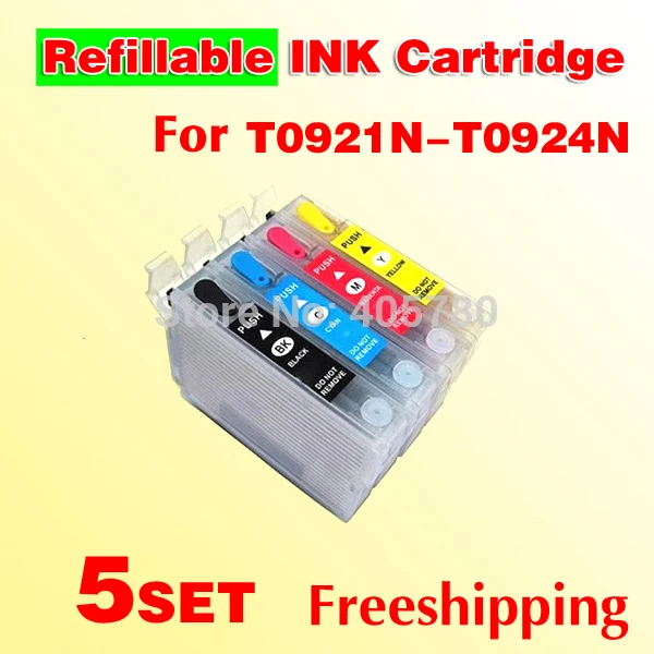 5set T92N T0921N refillable ink cartridges T0921N-T0924N for T26 T27 TX117 TX119 TX106 TX109 CX4300 C91 with chips
5set T92N T0921N refillable ink cartridges T0921N-T0924N for T26 T27 TX117 TX119 TX106 TX109 CX4300 C91 with chips