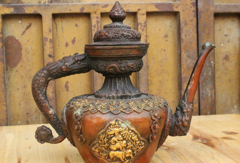 11 Tibet Royal Bronze Dragon Elephant Beast Buddha Statue Teapot Wine Pot Flagon
11 Tibet Royal Bronze Dragon Elephant Beast Buddha Statue Teapot Wine Pot Flagon