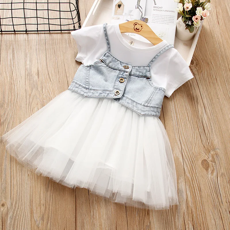 Baby Girls Quality Fashion Summer Dress +Denim Vest,2019 Kids Girl Cotton Mesh Princess birthday Dresses Vestido
Baby Girls Quality Fashion Summer Dress +Denim Vest,2019 Kids Girl Cotton Mesh Princess birthday Dresses Vestido