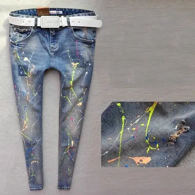 Women Fashion Jeans Neon colored Paint 2018 Spring Female Harem Pants Skinny Pants Harem Pants Jean Slow Waist Jean Women Bottom
Women Fashion Jeans Neon colored Paint 2018 Spring Female Harem Pants Skinny Pants Harem Pants Jean Slow Waist Jean Women Bottom