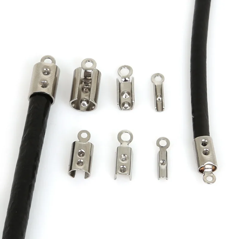 30pcs Stainless Steel Leather Cord Crimp Beads End Tip Fold Over Clasp Crimp Bead Connector DIY Jewelry Accessories
30pcs Stainless Steel Leather Cord Crimp Beads End Tip Fold Over Clasp Crimp Bead Connector DIY Jewelry Accessories