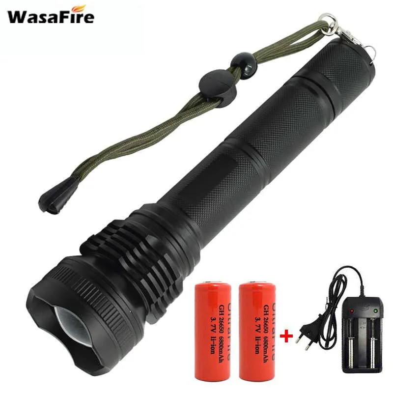 Self Defense Lantern Powerful XHP50 LED Flashlight With 26650 Battery + Charger 5 Mode Tactical Zoom Torch Hunting Light Lamp
Self Defense Lantern Powerful XHP50 LED Flashlight With 26650 Battery + Charger 5 Mode Tactical Zoom Torch Hunting Light Lamp