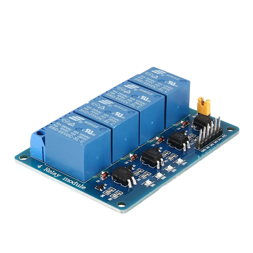 

5V 4 Channel Relay Module Interface Board Low Level Trigger Optocoupler for Arduino SCM PLC Smart Home Remote Control Switch