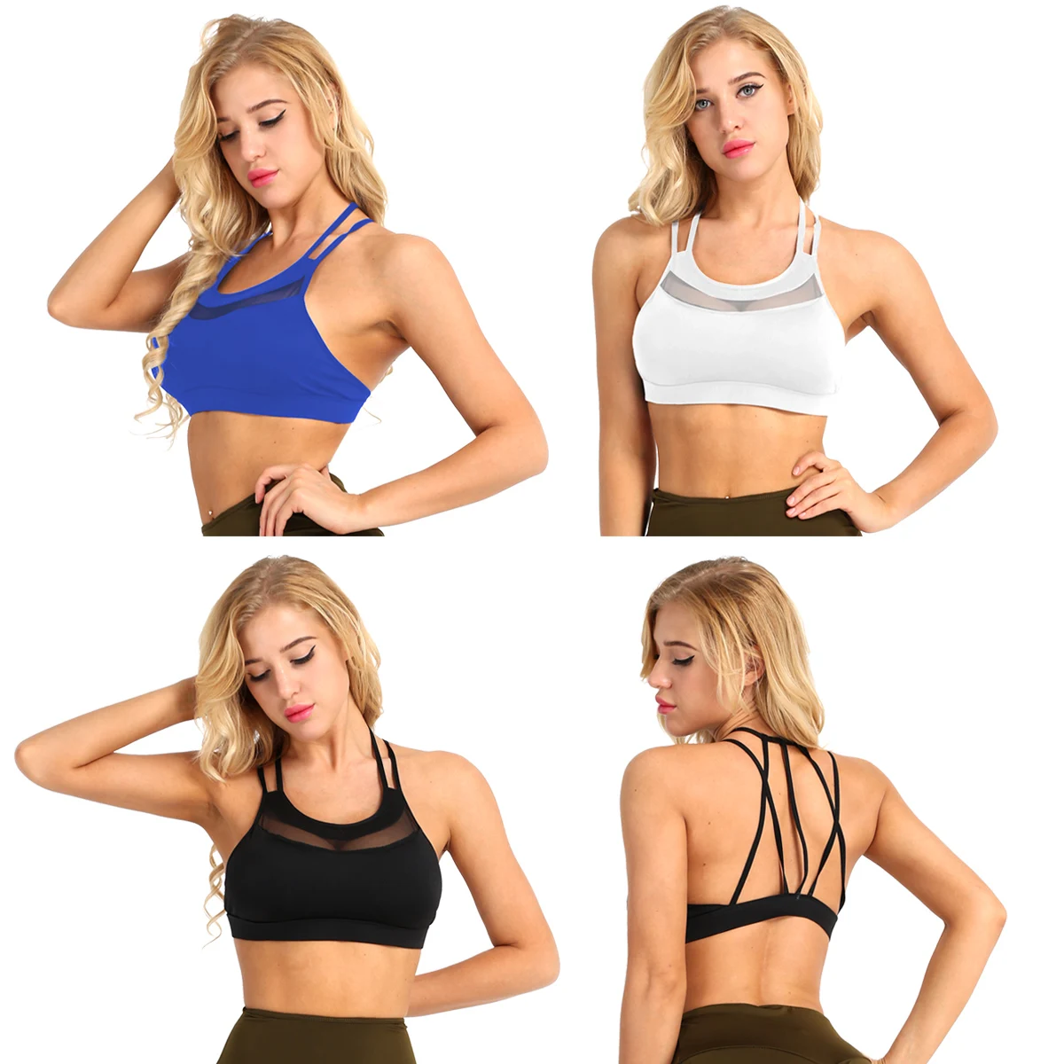Women Padded Mesh Splice Sports Bra Support Cross Strap Ventilated Soft Smooth Fenced Cleavage Line Tank Top Crop Tops Sexy Vest
Women Padded Mesh Splice Sports Bra Support Cross Strap Ventilated Soft Smooth Fenced Cleavage Line Tank Top Crop Tops Sexy Vest