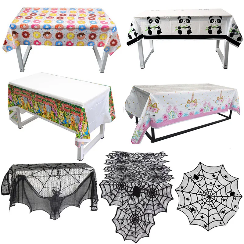 Birthday Party Supplies Tablecover Unicorn Mermaid Donut Animal Jungle Party Tablecloth Black Lace Spiderweb Web Table Cover
Birthday Party Supplies Tablecover Unicorn Mermaid Donut Animal Jungle Party Tablecloth Black Lace Spiderweb Web Table Cover