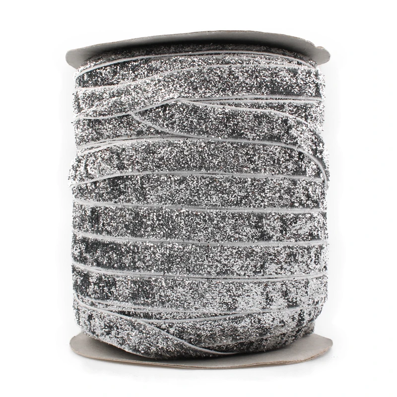 1PC=50Y 3/8"=10MM OEM Highly-flexible Elastic Glitter Velvet Ribbon Ornaments Solid Metallic Nylon Band for Hair Accessories
1PC=50Y 3/8"=10MM OEM Highly-flexible Elastic Glitter Velvet Ribbon Ornaments Solid Metallic Nylon Band for Hair Accessories
